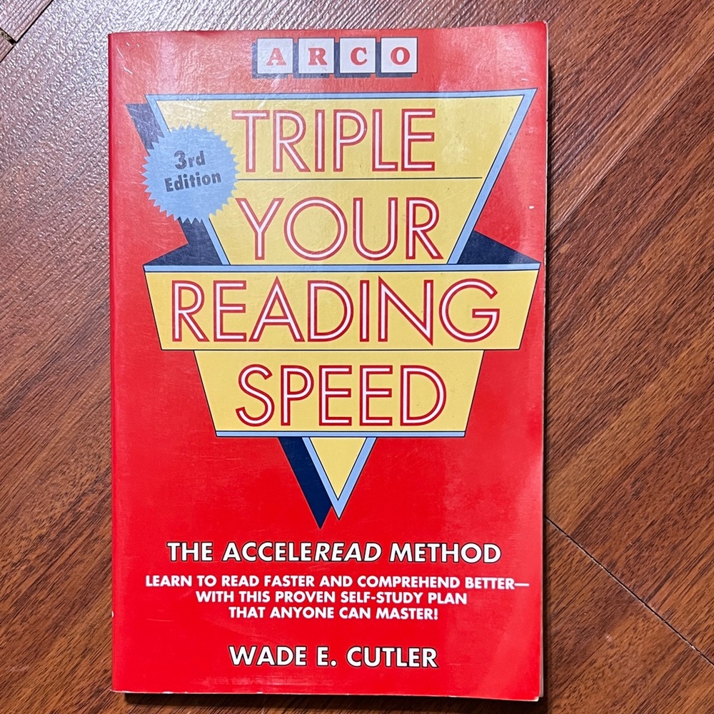 Triple Your Reading Speed Wade Cutler 3rd Ed Arco Book